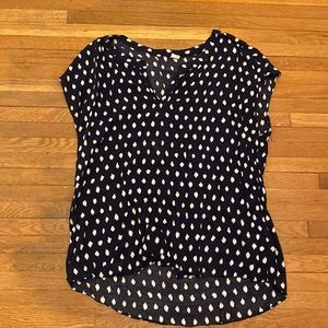 Blue poka dot blouse